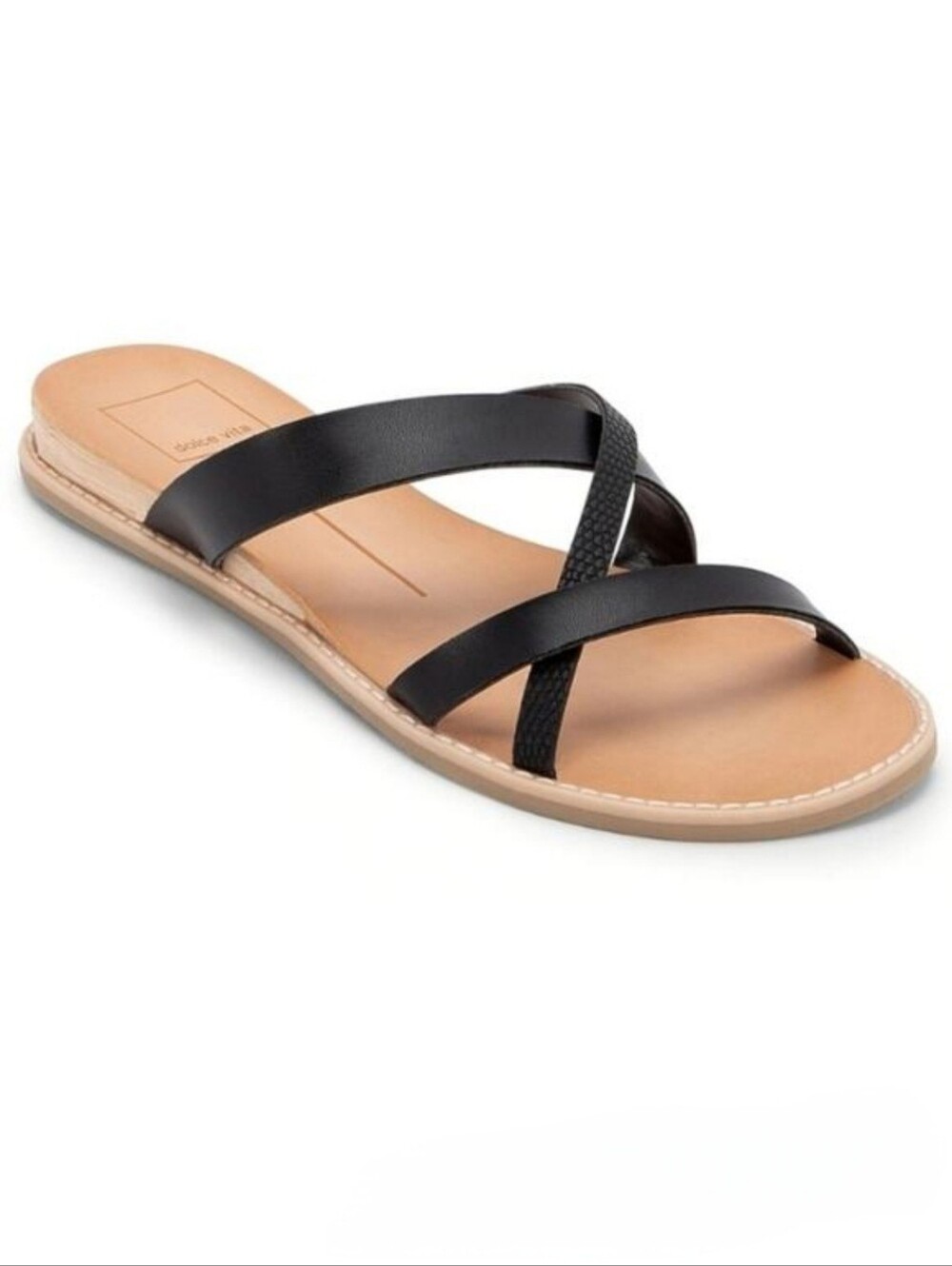 DOLCE VITA Nebi Black Strappy Slide Sandal Summer Size 6.5